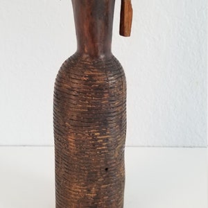 Vintage Hand Carved Wood African Tribal Female Bust Sculpture. image 6