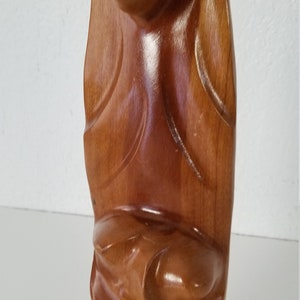 Italian Vintage Hand Carved Wood Abstract Sculpture . image 8