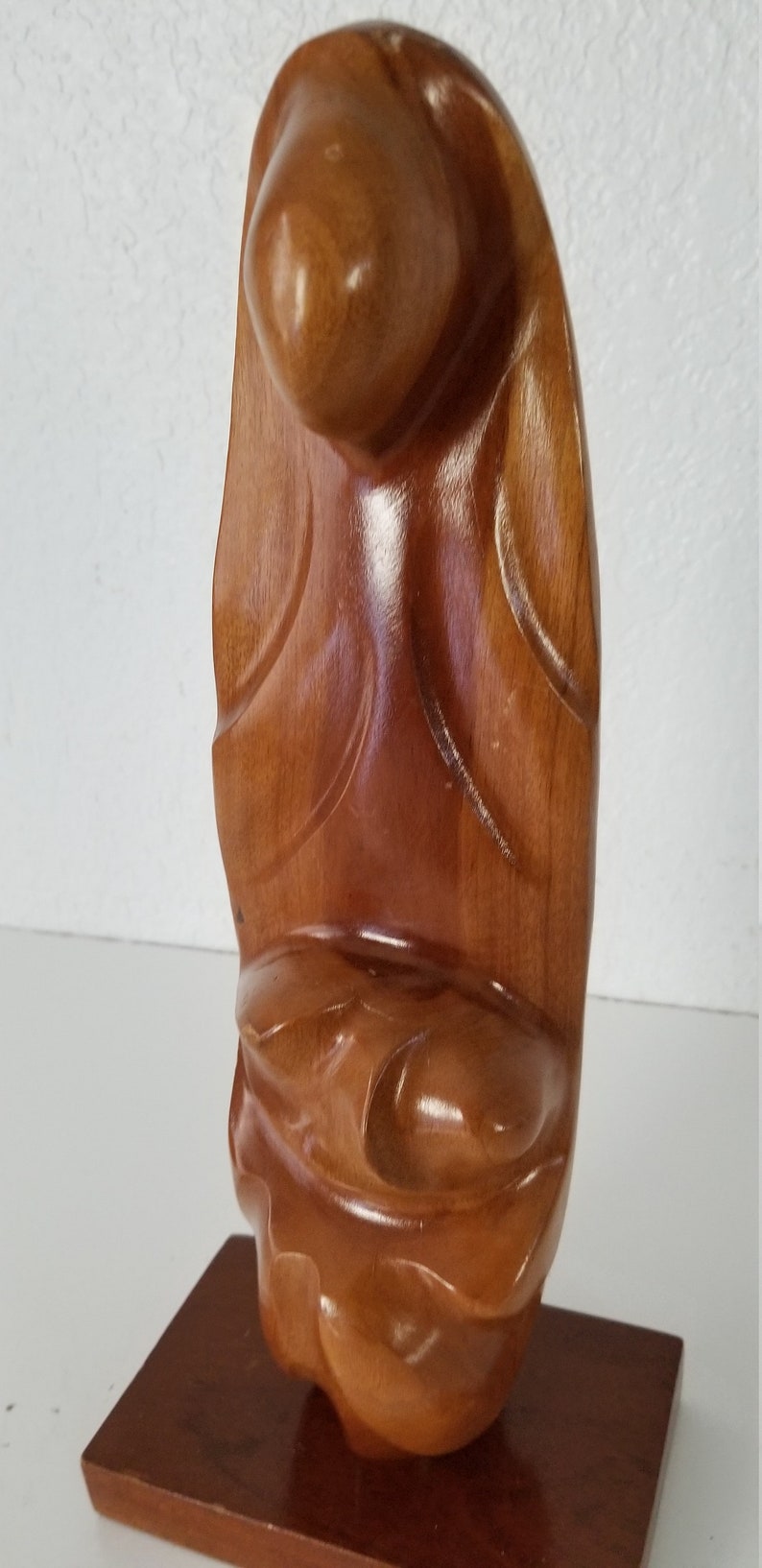 Italian Vintage Hand Carved Wood Abstract Sculpture . image 8