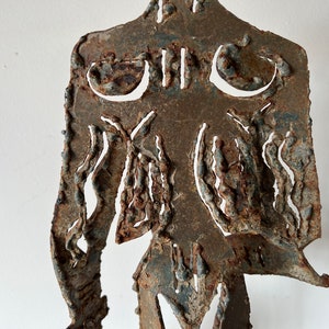 Vintage Hand Wrought Iron Brutalist Matador Sculpture image 3