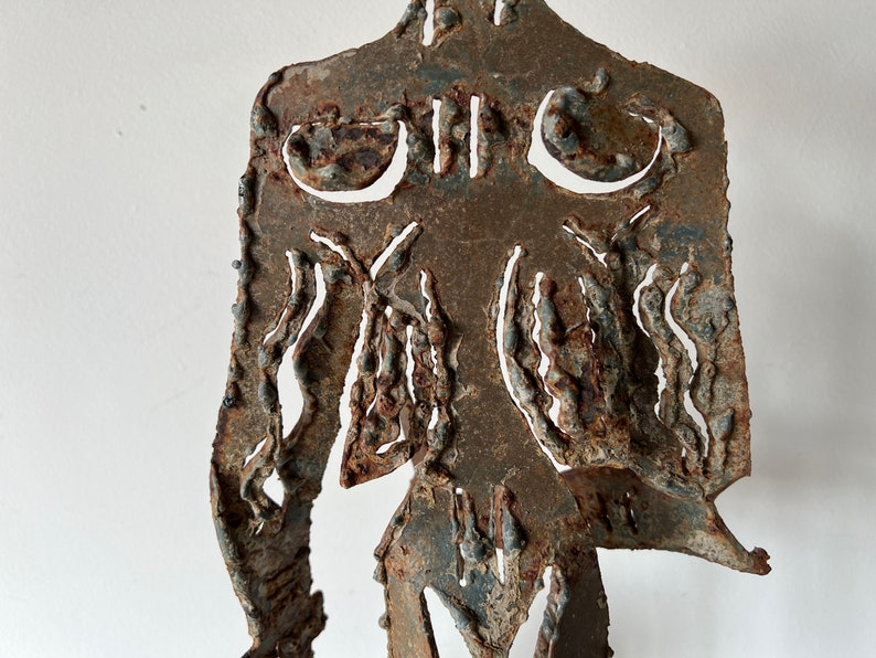 Vintage Hand Wrought Iron Brutalist Matador Sculpture image 3