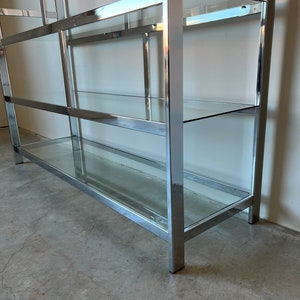 70's Mid Century Milo Baughman Style Chrome Etagere /Display Shelf image 9