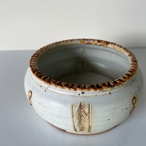 Vintage Organic Speckled Glazed Pottery Bowl image 1
