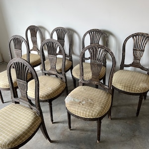 19th Century Antique French Louis XVI Balloon Backs Dining Chairs Set of 8 image 3