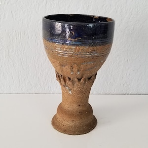 1970s Mid-Century Art Studio Pottery Pedestal Bowl image 2