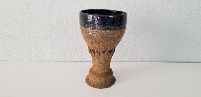 1970s Mid-Century Art Studio Pottery Pedestal Bowl image 2