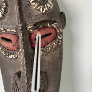 Vintage African Tribal Ceremonial Horn Head Crocodile Mask image 6