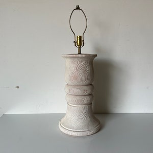 1980's Vintage Faux Bois Plaster Table Lamp image 2