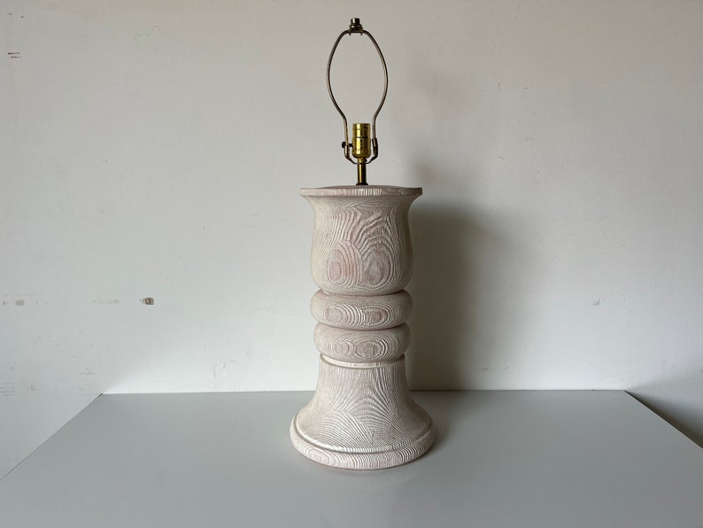 1980's Vintage Faux Bois Plaster Table Lamp image 2