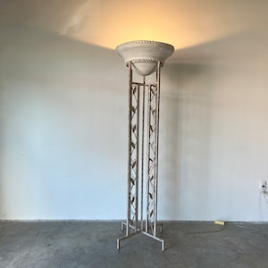 1980's Postmodern Style Sculptural Metal and Plaster Torchiere Floor Lamp image 1