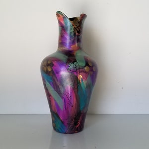 Vintage Abstract Hand Painted Ceramic Vase. image 2