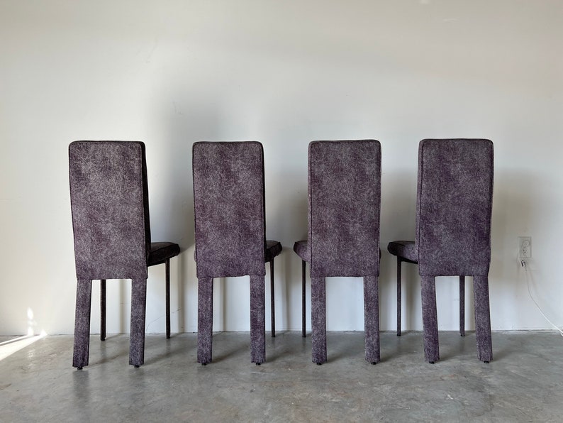 Postmodern Italian Design Upholstered Dining Chairs Set of 4 image 9