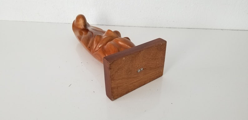 Italian Vintage Hand Carved Wood Abstract Sculpture . image 7