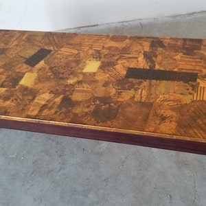 Percival Lafer Rosewood and Patchwork Copper Rectangular Coffee Table image 2