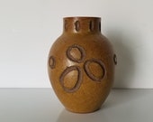Vintage Toyo Ikebana Incised Bioform Design Art Pottery Vase.