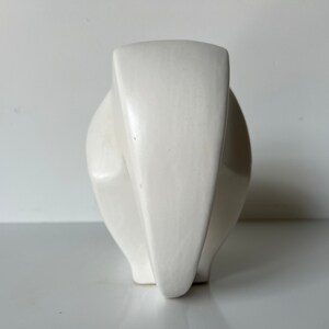 80's Modernist Azgla White Ceramic Minimalist Elephant Sculpture image 6
