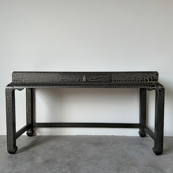 Vintage Asian Ming - Style Black   Console or Sofa Table by Lane