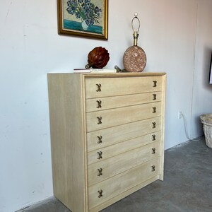 Paul Frankl Tall Dresser High Chest of Drawers With X-Pulls image 4