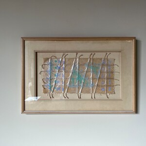 70's Vintage C. Dunlap String Thingi Wall Art, Framed image 1