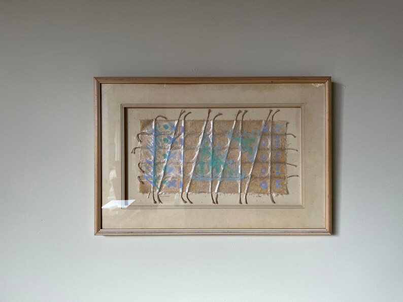 70's Vintage C. Dunlap String Thingi Wall Art, Framed image 1