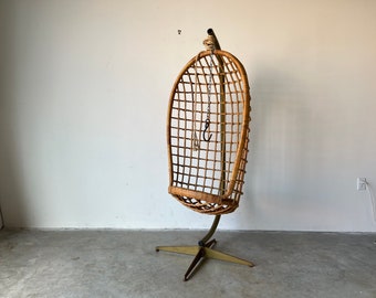 Vintage Rattan Hanging "Egg" Chair