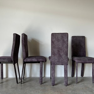 Postmodern Italian Design Upholstered Dining Chairs Set of 4 image 2