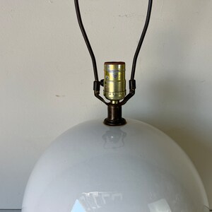 80's Postmodern Sphere Ball Shape Ceramic Table Lamp on Lucite Base image 5