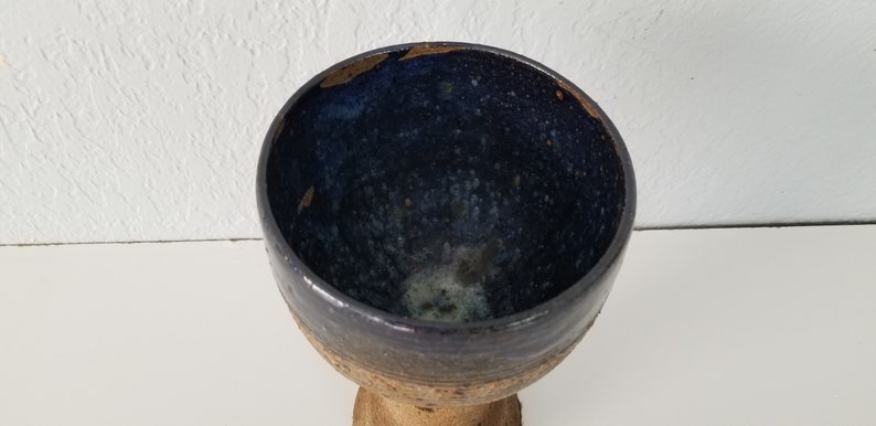 1970s Mid-Century Art Studio Pottery Pedestal Bowl image 5