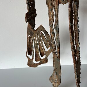 Vintage Hand Wrought Iron Brutalist Matador Sculpture image 10
