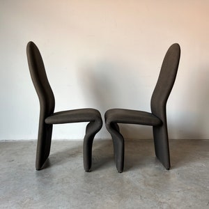 Jan Ekselius Style Postmodern Accent/ Dining Chairs by Roger Rougier a Pair image 5