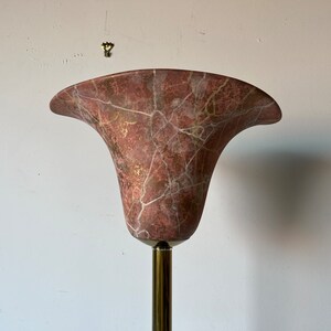 Vintage Sculptural Brass and Ceramic Shade Floor Lamp image 8