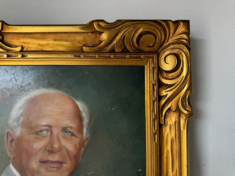 60's Ligles Original Oil Portrait Painting of an Older Man image 6