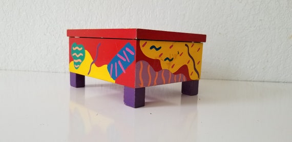 Postmodern Artistic Hand Painted Decorative Box . - image 4