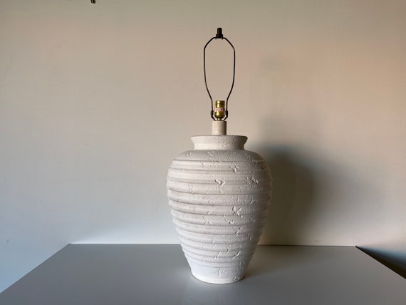 White plaster sale table lamp