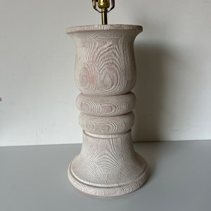 1980's Vintage Faux Bois Plaster Table Lamp image 9