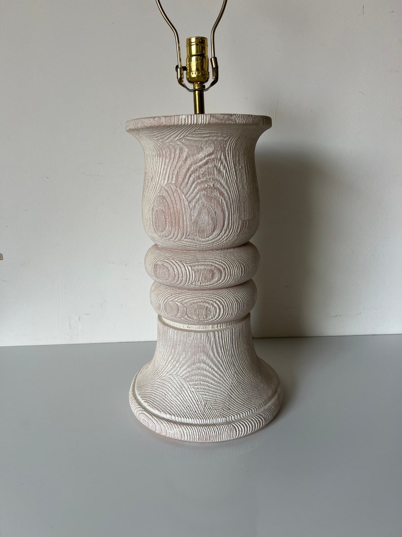 1980's Vintage Faux Bois Plaster Table Lamp image 9