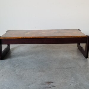 Percival Lafer Rosewood and Patchwork Copper Rectangular Coffee Table image 1