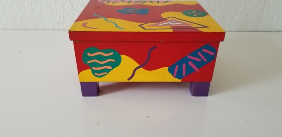 Postmodern Artistic Hand Painted Decorative Box . - image 5