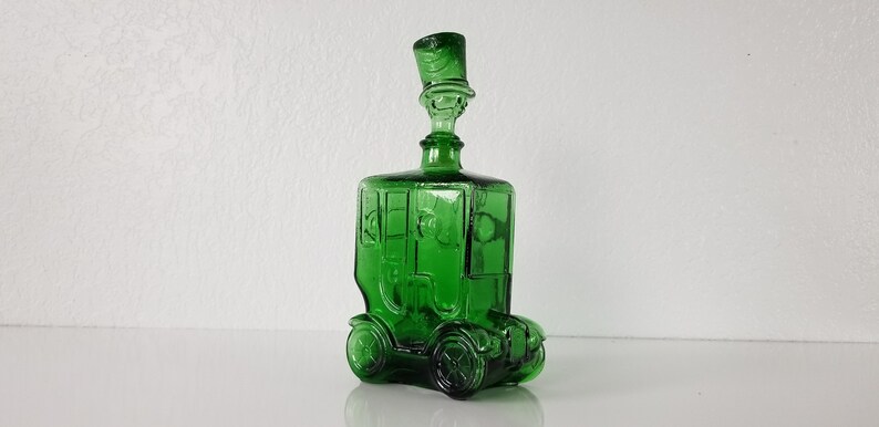 1960's Italian Emerald Green Glass Car Decanter . image 4