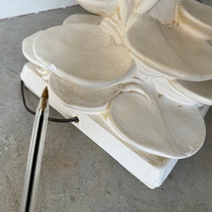 Hollywood Regency Style Faux Bamboo Sculptural Plaster Lotus Floor Lamp image 8