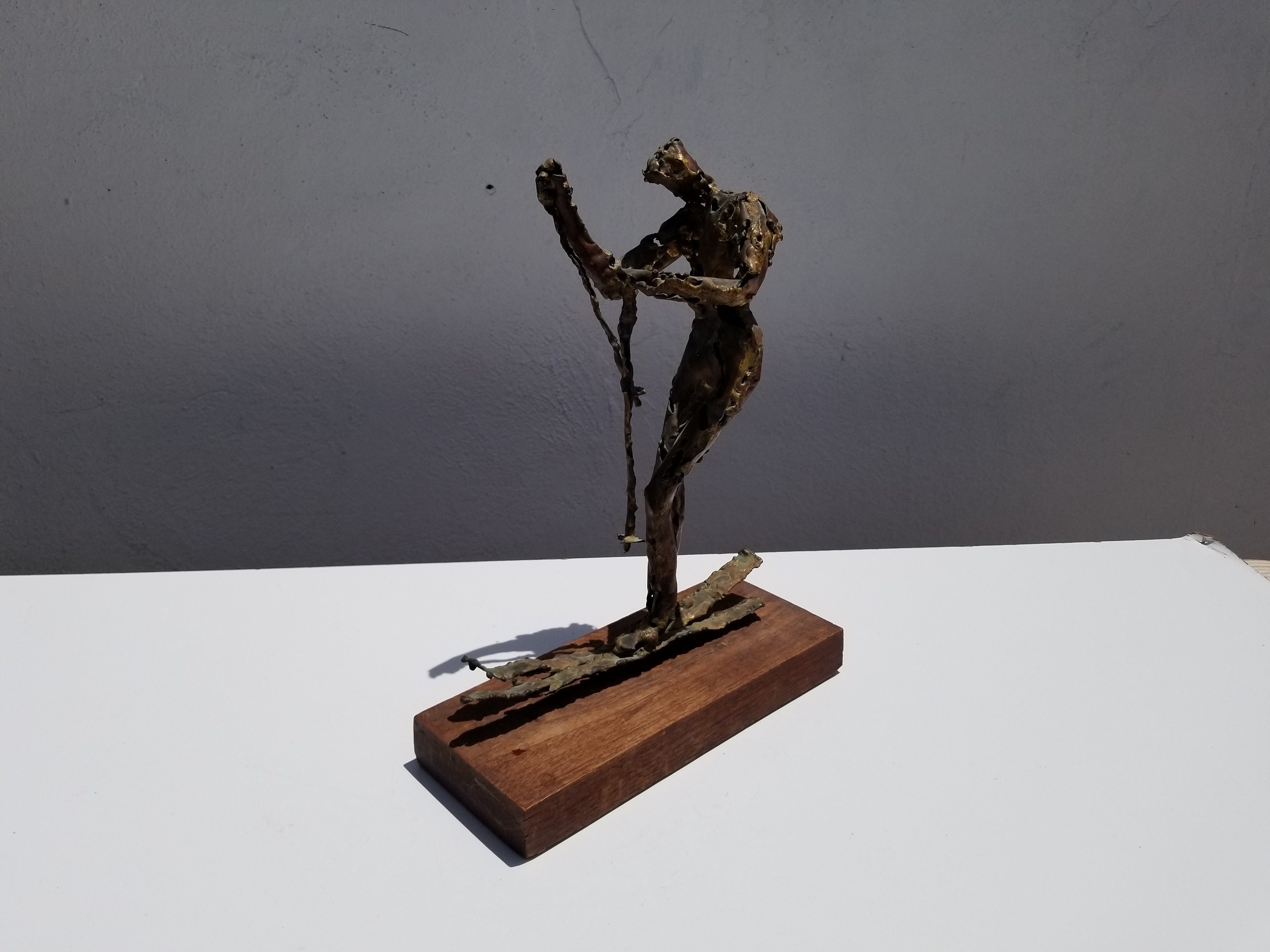 70's Figural Brutalist Art Torch Copper Table Sculpture . Art & Collectibles Art Objects