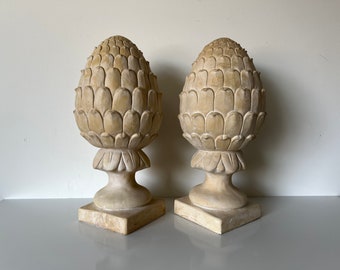 Pair of Vintage Artichoke Plaster Sculptures