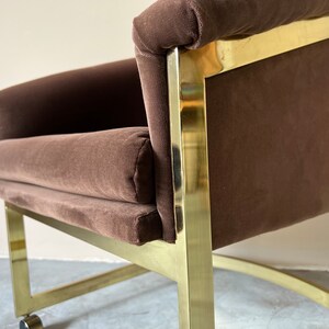 Milo Baughman for Design Institute of America Brass Desk / Club Chair With Casters image 9