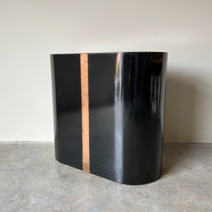 1980s Postmodern Black Laminate and Copper Dining / Console Table Base image 2