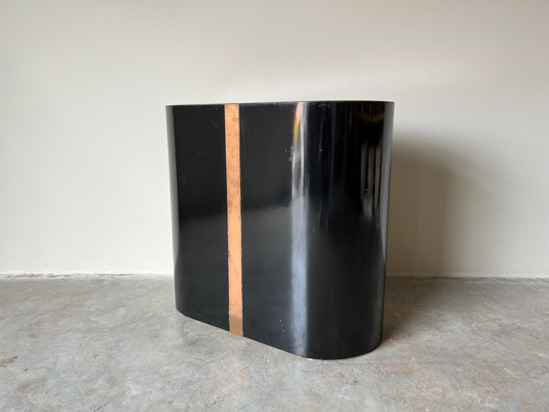 1980s Postmodern Black Laminate and Copper Dining / Console Table Base image 2