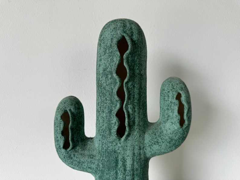 Vintage Southwestern Ceramic Cactus Sculpture image 2