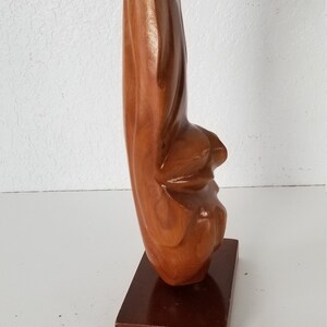 Italian Vintage Hand Carved Wood Abstract Sculpture . image 3