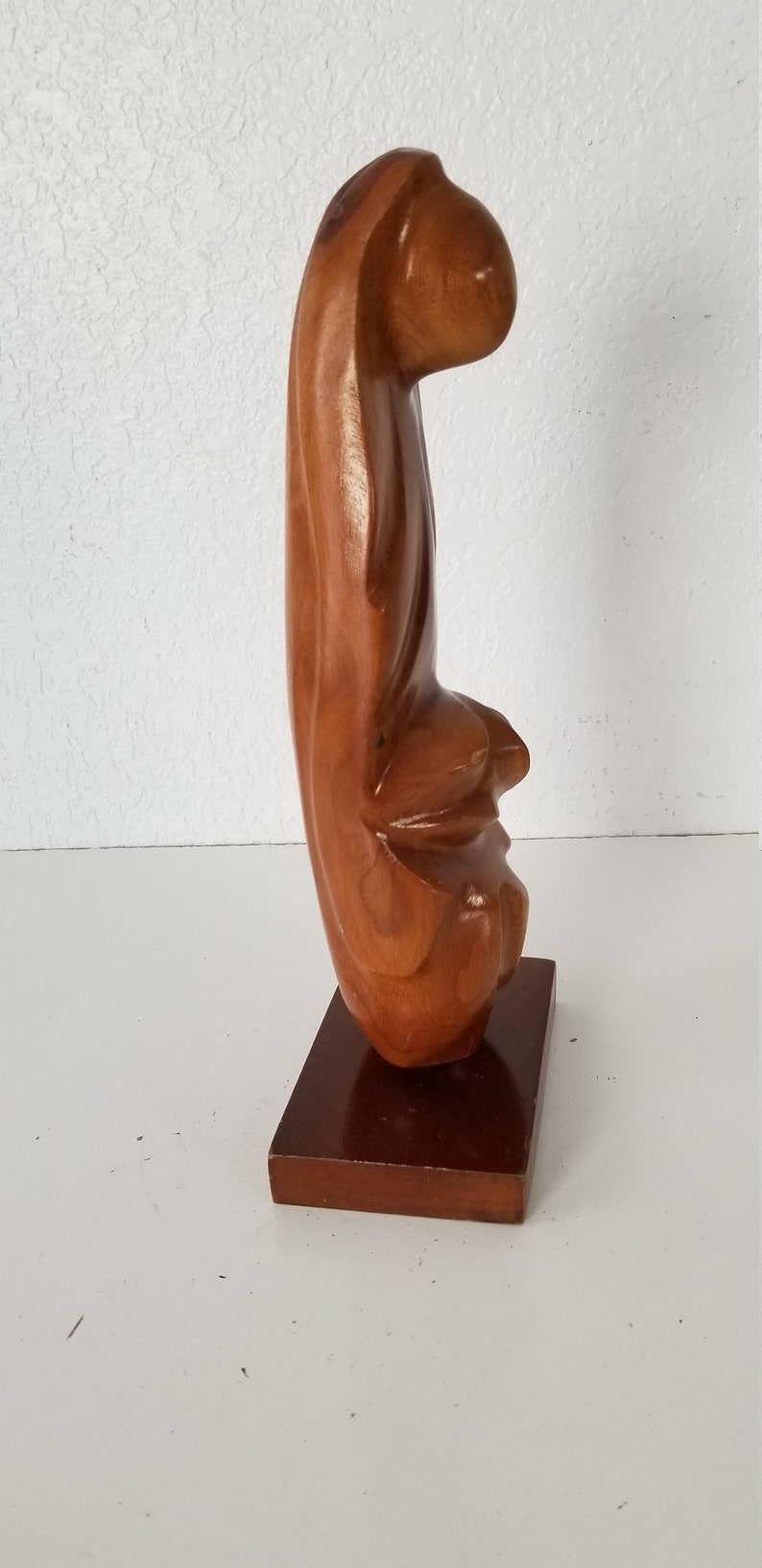 Italian Vintage Hand Carved Wood Abstract Sculpture . image 3