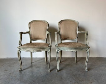 Antique French Louis XV Style Armchairs - a Pair