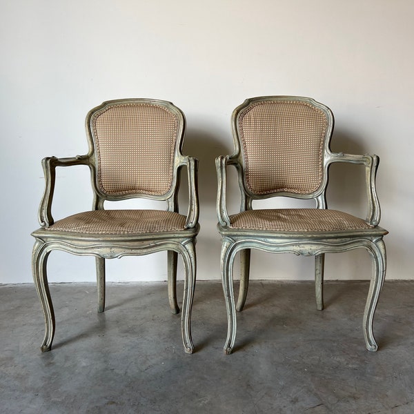 Antique French Louis XV Style Armchairs - a Pair